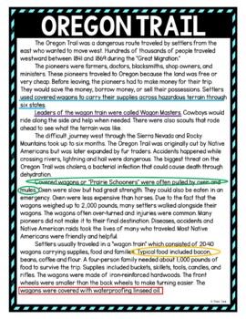Oregon Trail Color by Number, Reading Passage and Text Marking - Image 4