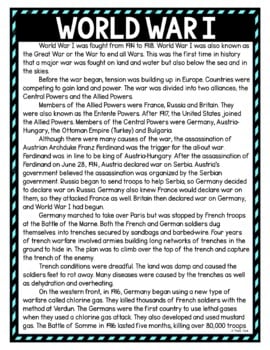 World War I DIGITAL Reading Passage and Questions - Self Grading - Image 2