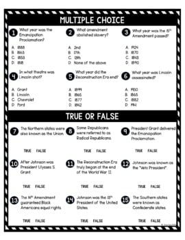 Civil War Reconstruction DIGITAL Reading Passage and Questions - Self Grading - Image 3