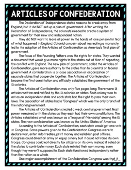 Articles of Confederation DIGITAL Reading Passage and Questions - Self Grading - Image 2