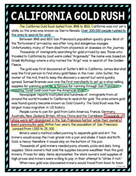 California Gold Rush Color by Number, Reading Passage and Text Marking - Image 4