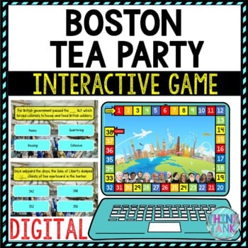 Boston Tea Party Review Game Board | Digital | Google Slides | Self-Grading