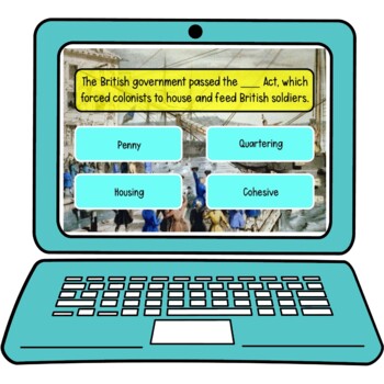 Boston Tea Party Review Game Board | Digital | Google Slides | Self-Grading - Image 3