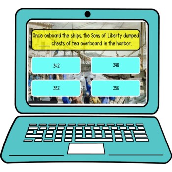 Boston Tea Party Review Game Board | Digital | Google Slides | Self-Grading - Image 4