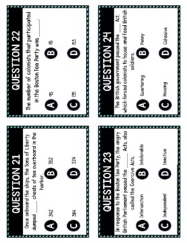 Boston Tea Party Task Cards Review Game | Revolutionary War Activity - Image 2