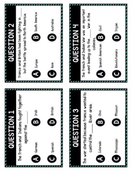 French and Indian War Task Cards Review Game - Image 4