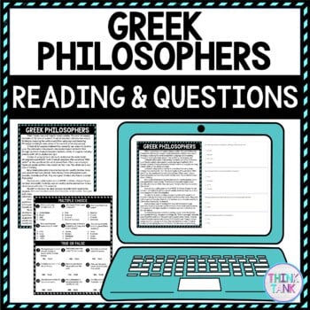 Greek Philosophers DIGITAL Reading Passage and Questions - Self Grading