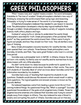 Greek Philosophers DIGITAL Reading Passage and Questions - Self Grading - Image 2