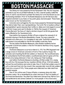 Boston Massacre DIGITAL Reading Passage and Questions - Self Grading - Image 2