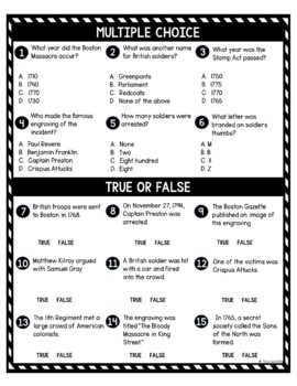 Boston Massacre DIGITAL Reading Passage and Questions - Self Grading - Image 3