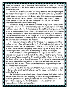 Boston Massacre DIGITAL Reading Passage and Questions - Self Grading - Image 4