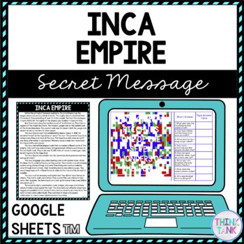 Inca Empire Secret Message Activity for Google Sheets™ | Distance Learning