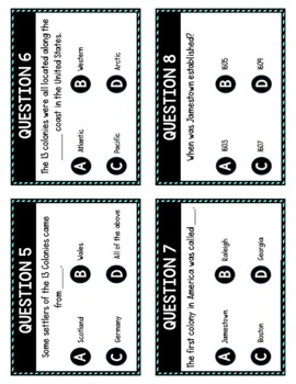 13 Colonies Task Cards Review Game - Colonial America - Image 2