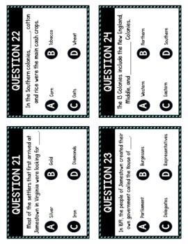 13 Colonies Task Cards Review Game - Colonial America - Image 4