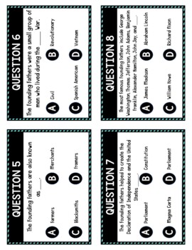 Founding Fathers Task Cards Review Game Activity - Image 4