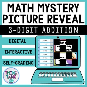 3 Digit Addition WITH Regrouping | Math Mystery Picture Reveal | Joke | Set 2