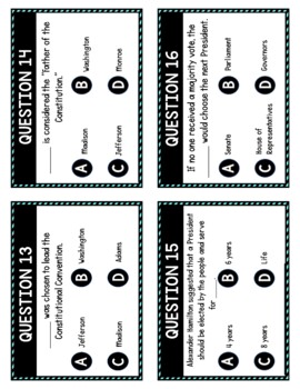 Constitutional Convention Task Cards Review Game Activity | Founding Fathers - Image 2