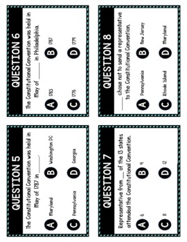 Constitutional Convention Task Cards Review Game Activity | Founding Fathers - Image 4