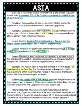 Asia Color by Number, Reading Passage and Text Marking - Image 4