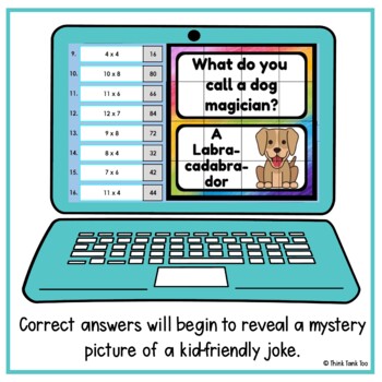 Multiplication up to 12 x 12 | Math Mystery Picture Reveal | Joke | Fact Fluency - Image 3
