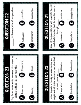 Water Cycle Task Cards Review Game Activity | Earth Science - Image 2