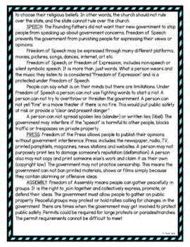 First Amendment DIGITAL Reading Passage and Questions - Self Grading - Image 4