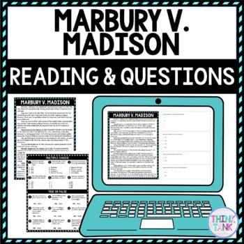 Marbury V. Madison DIGITAL Reading Passage and Questions - Self Grading
