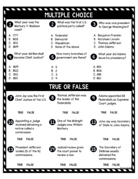 Marbury V. Madison DIGITAL Reading Passage and Questions - Self Grading - Image 4