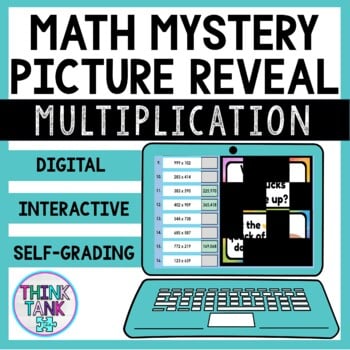 Multiplication - 3 digit x 3 digit - Math Mystery Picture Reveal - Joke - Set 2