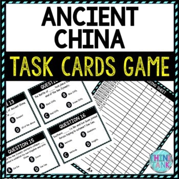 Ancient China Task Cards Review Game Activity | Ancient History