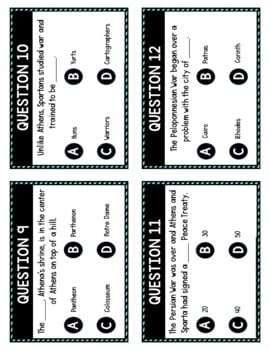 Ancient Greece Task Cards Review Game Activity | Ancient History - Image 2