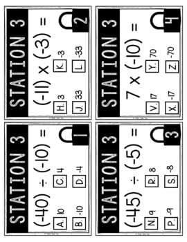 Multiply and Divide Negative Numbers Escape Room | Math Activity - Image 2