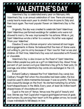 Valentine's Day DIGITAL Reading Passage & Questions - Self Grading - Image 2