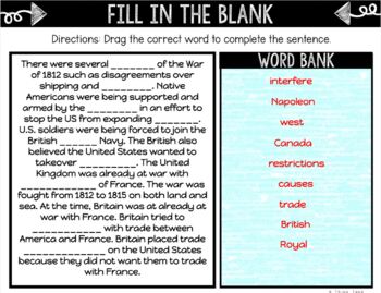 War of 1812 DIGITAL Interactive Notebook | Choice Board - Image 3