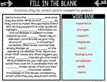Voting Rights DIGITAL Interactive Notebook | Choice Board | Civics - Image 3