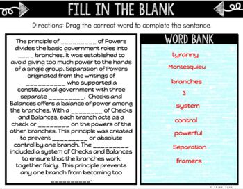 U.S. Constitution Principles DIGITAL Interactive Notebook | Choice Board - Image 3
