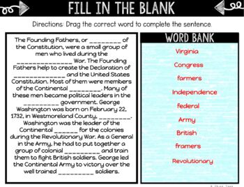 Founding Fathers DIGITAL Interactive Notebook | Choice Board | US Constitution - Image 3