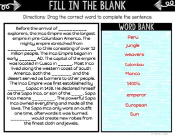 Inca Empire DIGITAL Interactive Notebook | Choice Board | Ancient History - Image 3