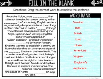 Lost Colony of Roanoke DIGITAL Interactive Notebook | Choice Board - Image 3