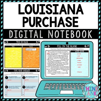 Louisiana Purchase DIGITAL Interactive Notebook | Choice Board