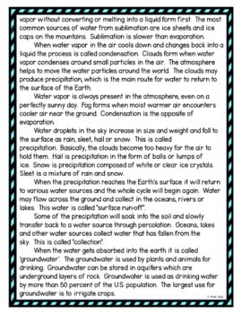 Water Cycle DIGITAL Reading Passage and Questions - Self Grading - Image 3