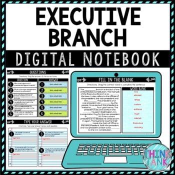 Executive Branch DIGITAL Interactive Notebook | Choice Board | Government