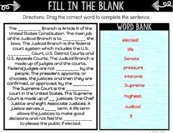 Supreme Court DIGITAL Interactive Notebook | Choice Board | Government - Image 2