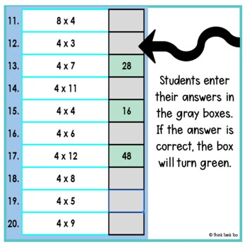 Multiplication Facts x 4 | Math Mystery Picture Reveal | Joke | Up to 12 - Image 3