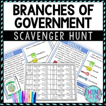Branches of Government Activity - Scavenger Hunt Challenge - Gallery Walk