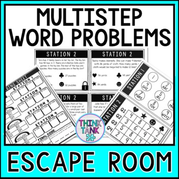 Multistep Word Problems MATH Escape Room - 4.OA.3 - Common Core - 4 Operations