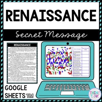 Renaissance Secret Message Activity for Google Sheets™ | Distance Learning