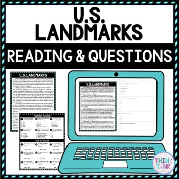 U.S. Landmarks DIGITAL Reading Passage and Questions - Self Grading