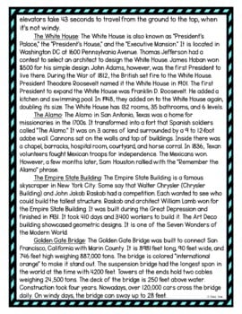 U.S. Landmarks DIGITAL Reading Passage and Questions - Self Grading - Image 3