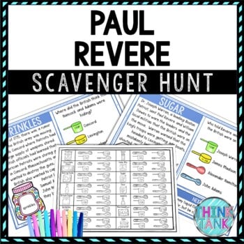 Paul Revere Activity - Scavenger Hunt Challenge - Gallery Walk